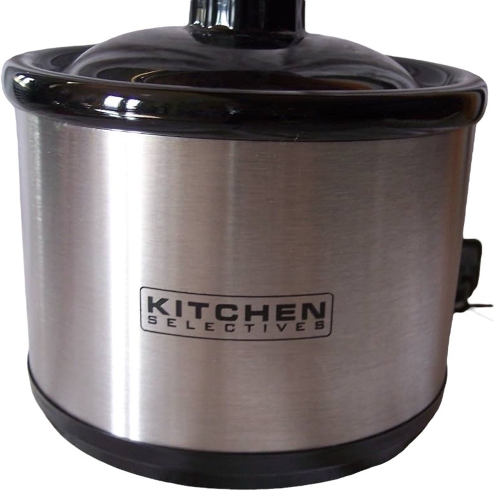 Metallic Mini Crock Pot 20oz – Stainless Steel Wrap – Black